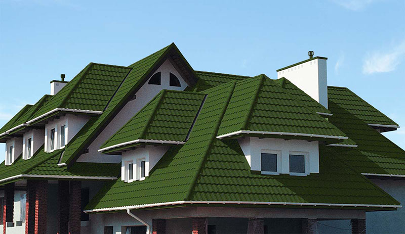 Green Stone Coated roofing Tiles
