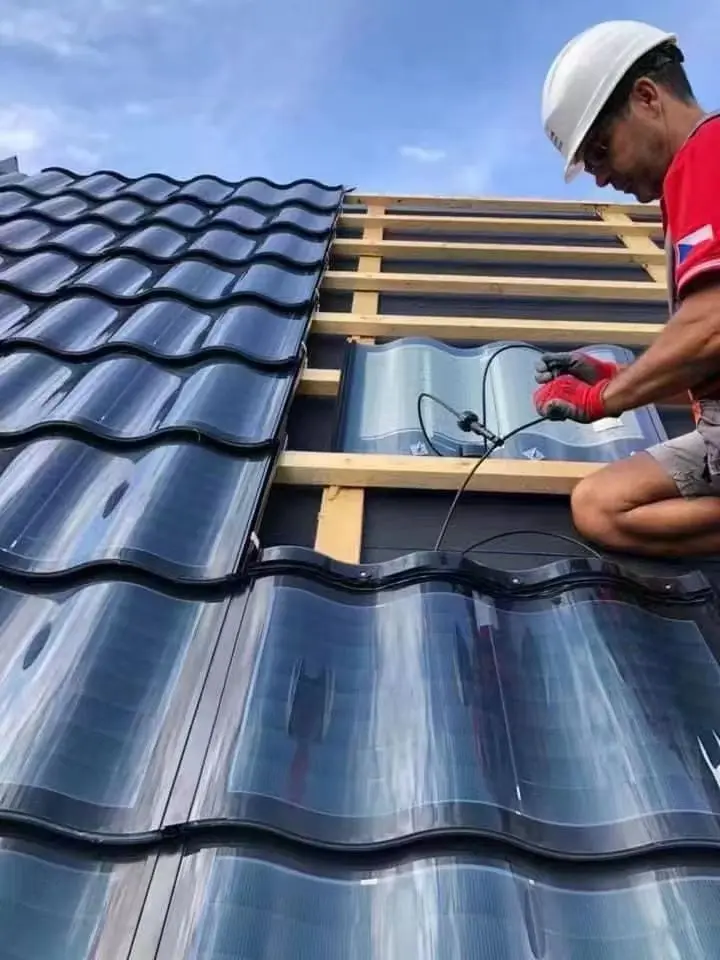 Hot Sale Curved Solar Tiles PV Panels for Household PV Power Energy System Sheet BIPV Solar Roof Tile